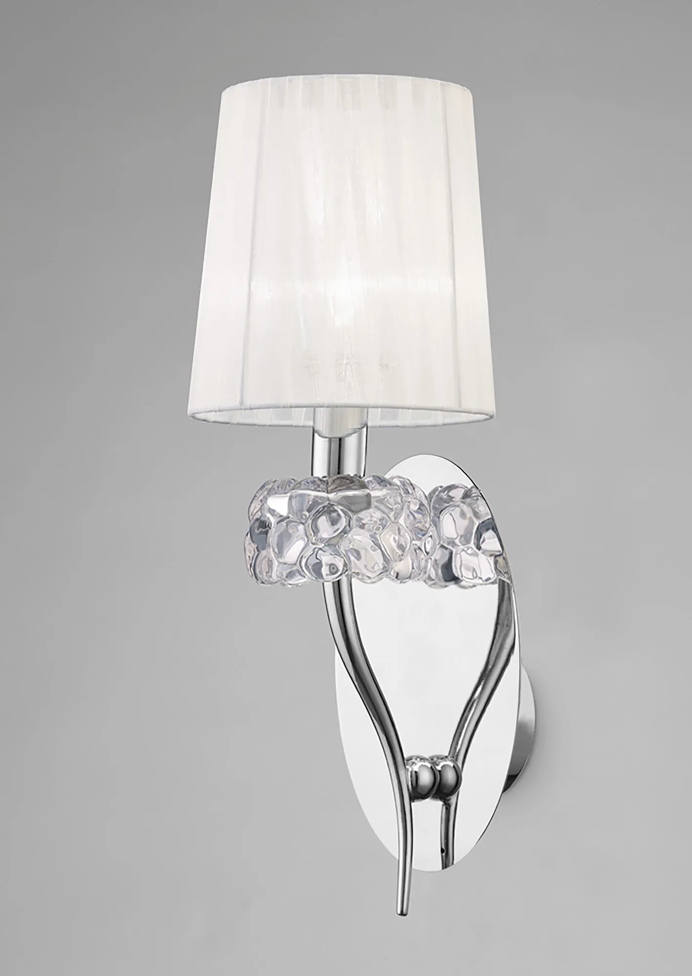 Loewe Polished Chrome-White Wall Lights Mantra Armed Wall Lights